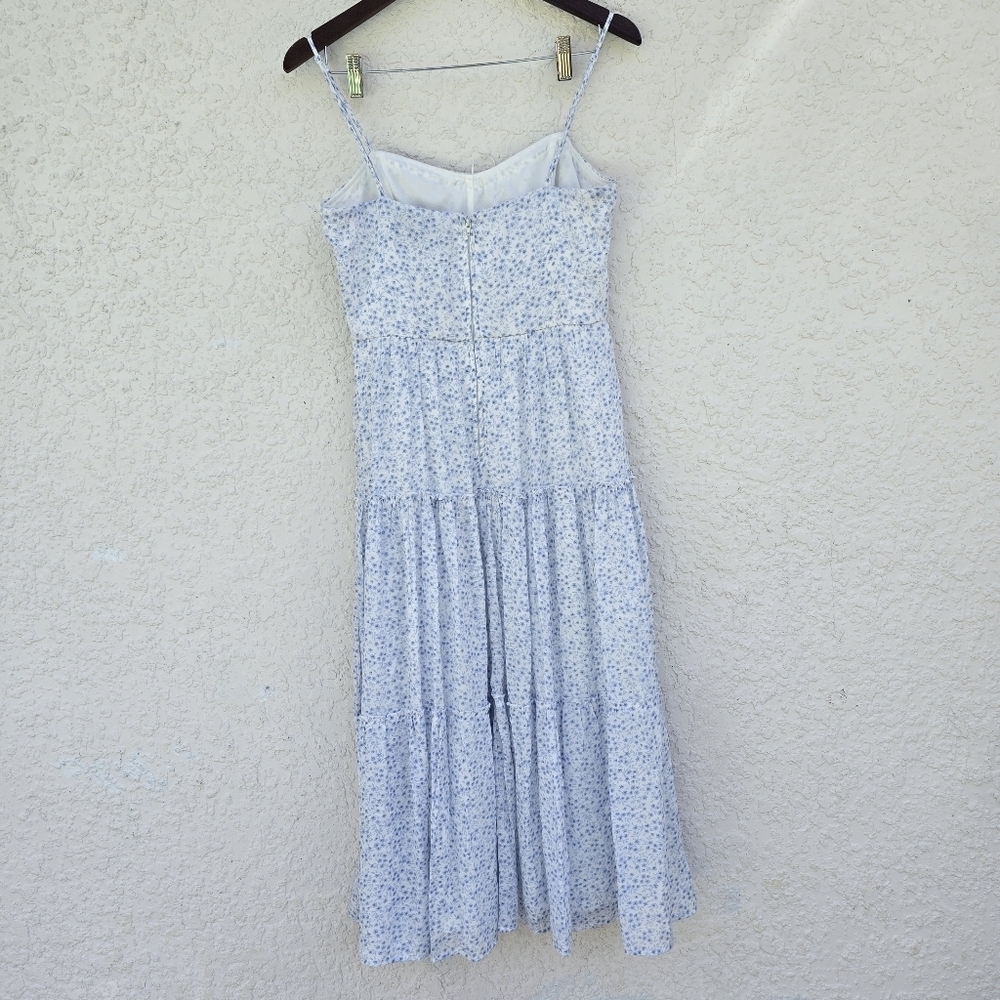 Blue Chic Floral Spaghetti Strap Midi Dress - Picture 4 of 9